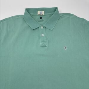 Johnnie-O Mens Large Solid Green Short Sleeve Cotton Blend Polo Shirt